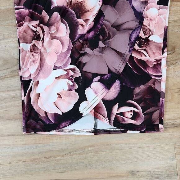 🔹️Missguided Purple Floral Faux Wrap Around Mini Dress Size 4 - Picture 8 of 12